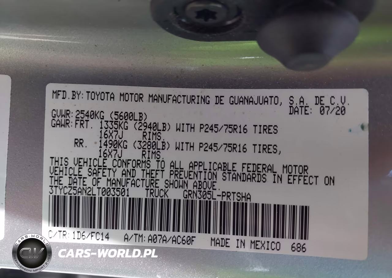 2020 Toyota Tacoma Sr5 V6 VIN:3TYCZ5AN2LT003501 - 9