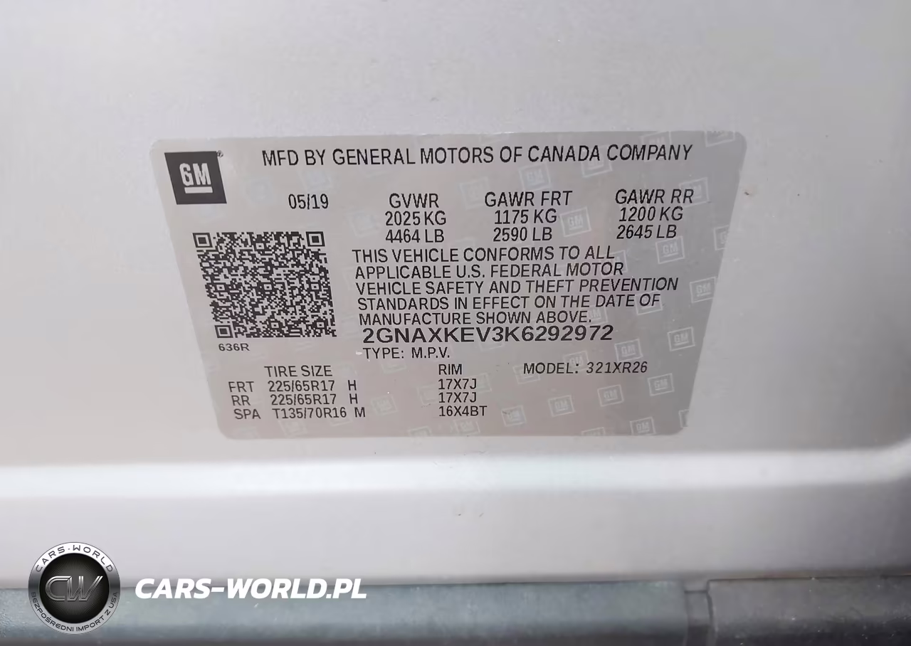 2019 Chevrolet Equinox Lt VIN:2GNAXKEV3K6292972 - 9