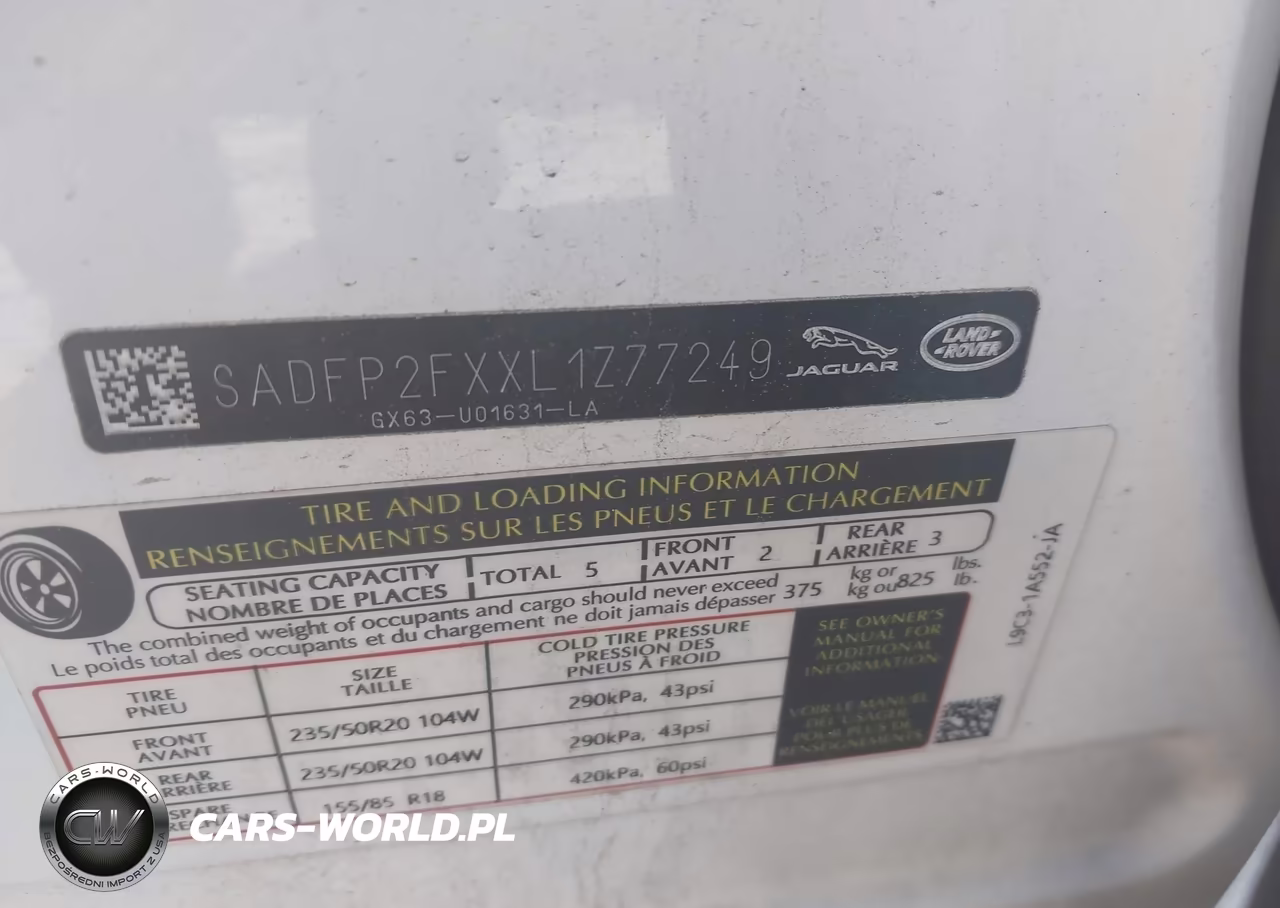 2020 Jaguar E-Pace Se P250 Awd Automatic VIN:SADFP2FXXL1Z77249 - 9