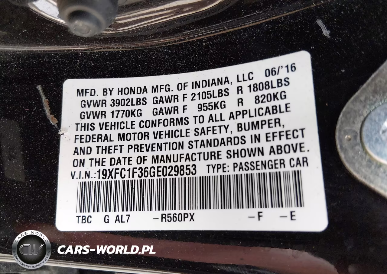 2016 Honda Civic Ex-T VIN:19XFC1F36GE029853 - 9