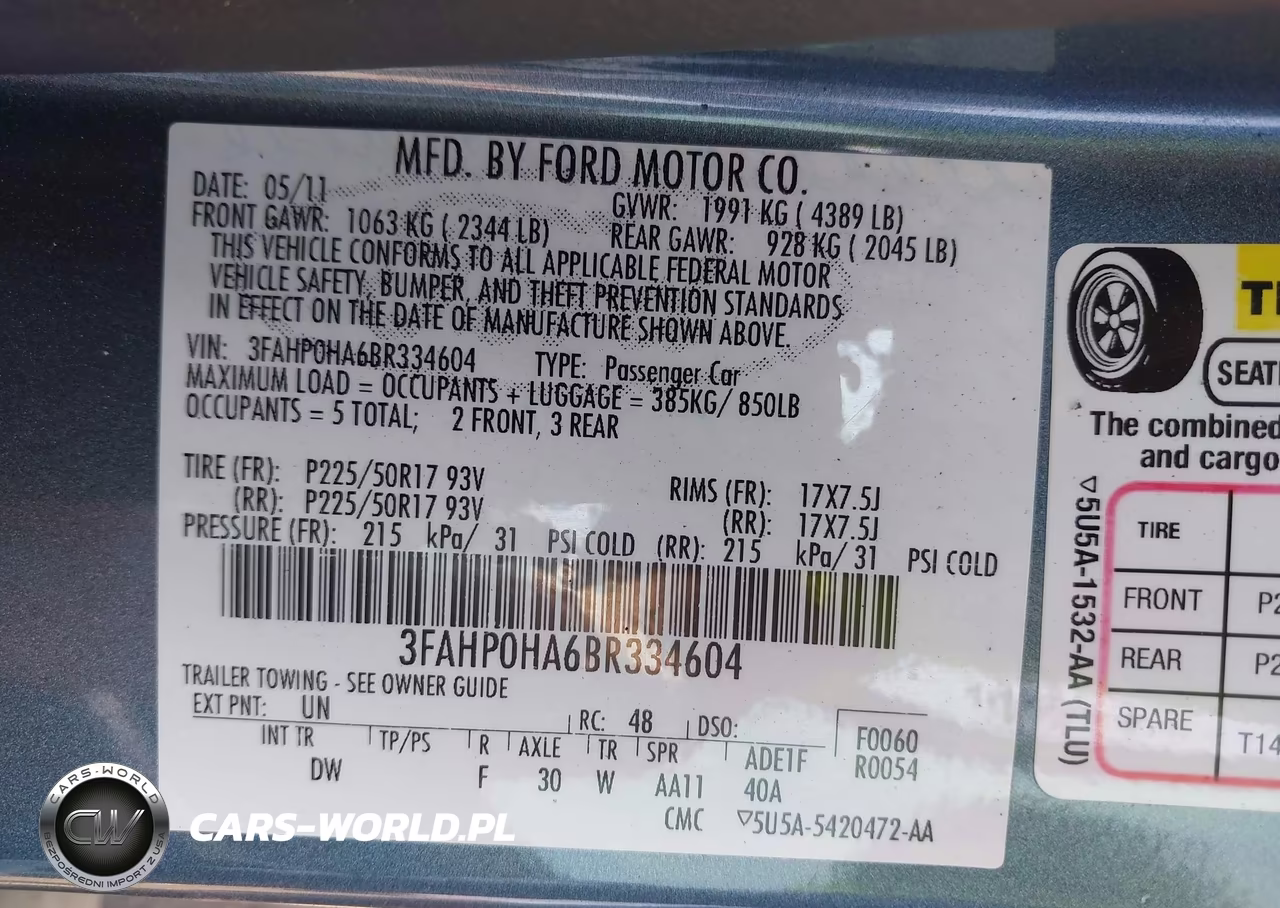 2011 Ford Fusion Se VIN:3FAHP0HA6BR334604 - 9