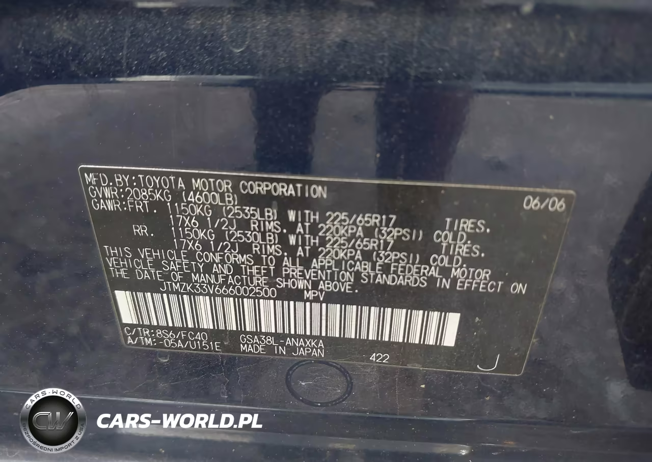 2006 Toyota Rav4 Base V6 VIN:JTMZK33V666002500 - 9