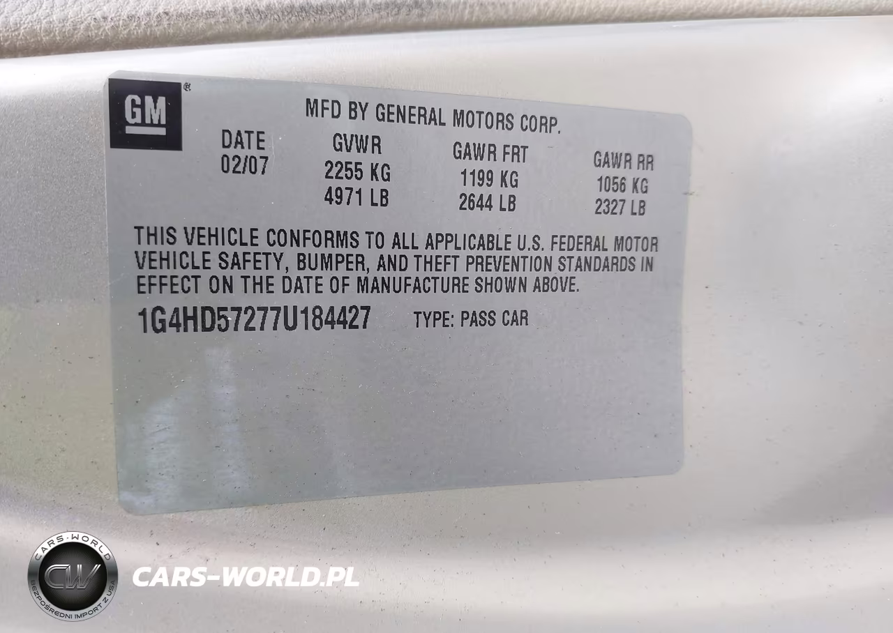 2007 Buick Lucerne Cxl VIN:1G4HD57277U184427 - 9
