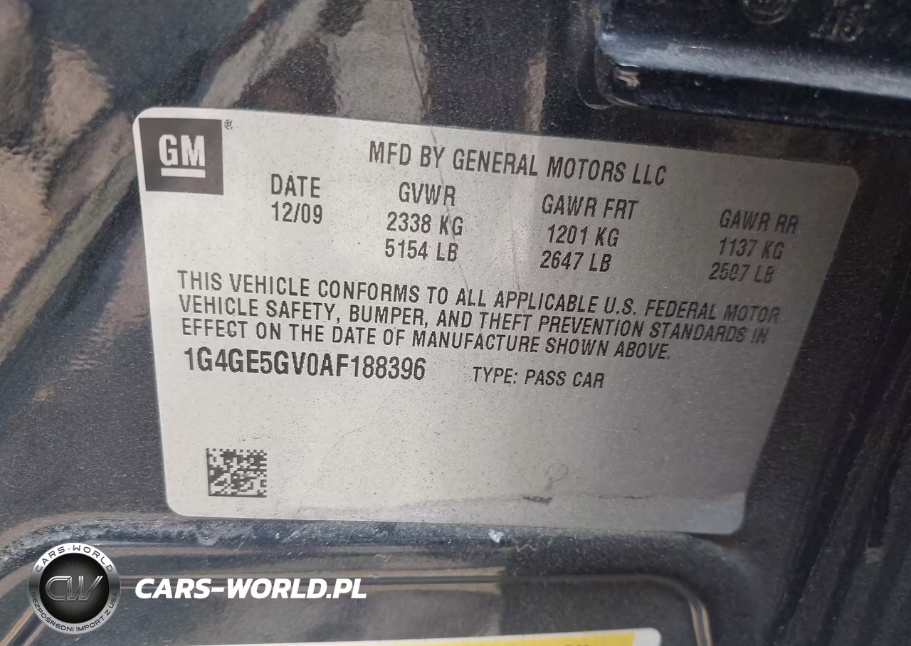 2010 Buick Lacrosse Cxs VIN:1G4GE5GV0AF188396 - 9
