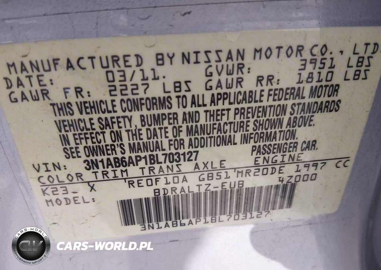 2011 Nissan Sentra 2.0S VIN:3N1AB6AP1BL703127 - 9