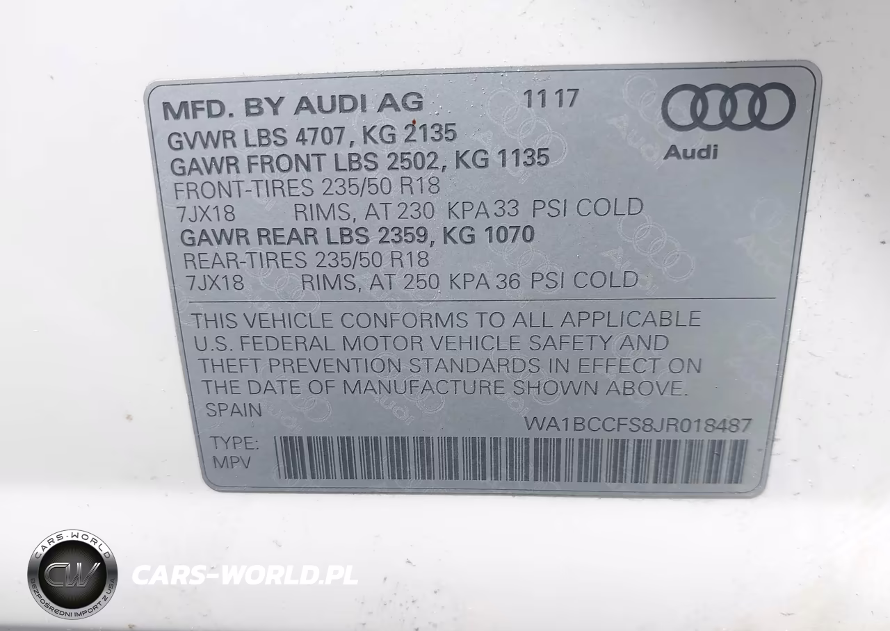 2018 Audi Q3 2.0T Premium-2.0T Sport Premium VIN:WA1BCCFS8JR018487 - 9