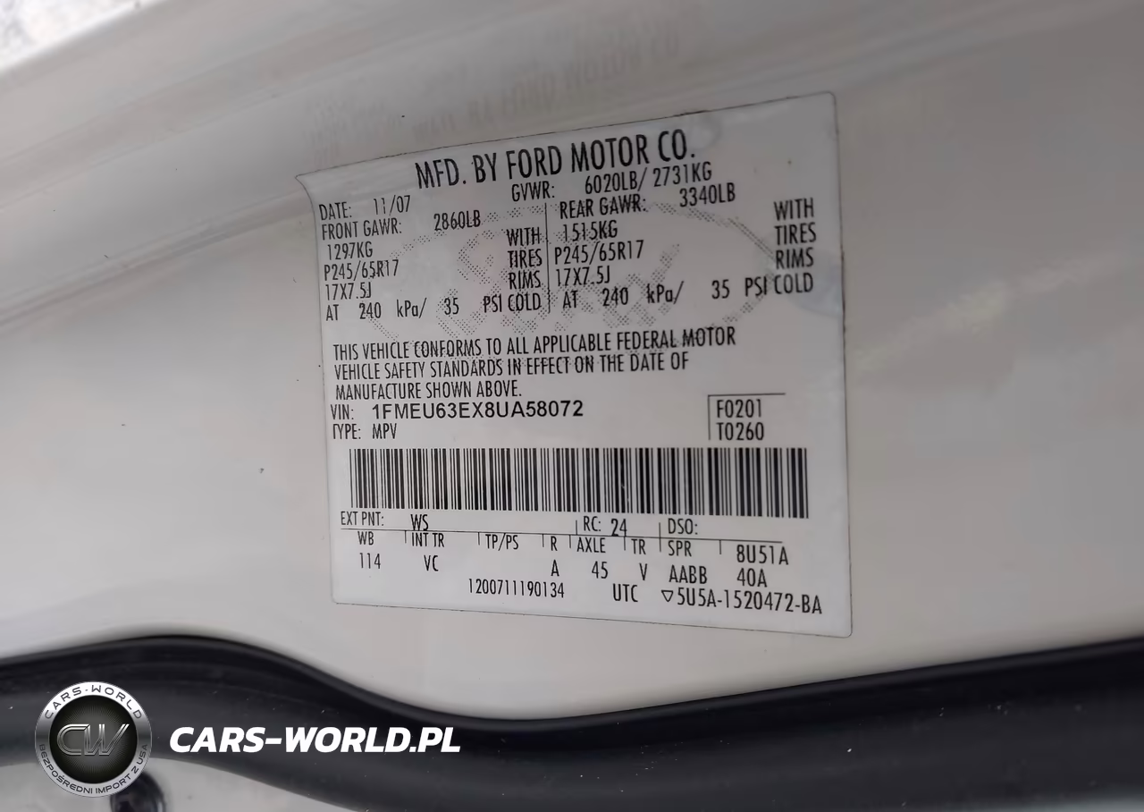 2008 Ford Explorer Xlt VIN:1FMEU63EX8UA58072 - 9