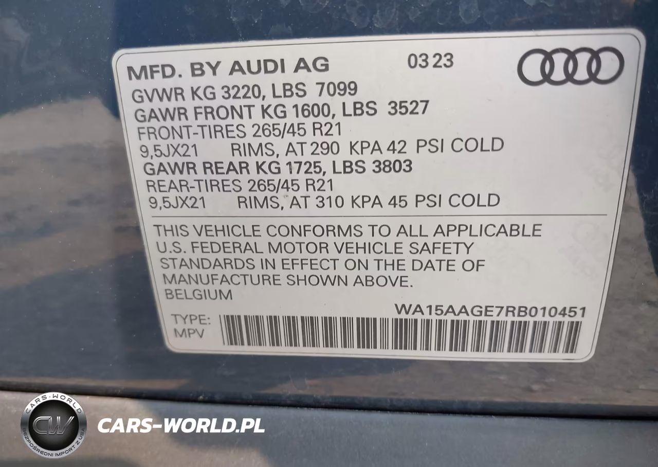 2024 Audi Q8 E-Tron Premium Plus Quattro VIN:WA15AAGE7RB010451 - 9