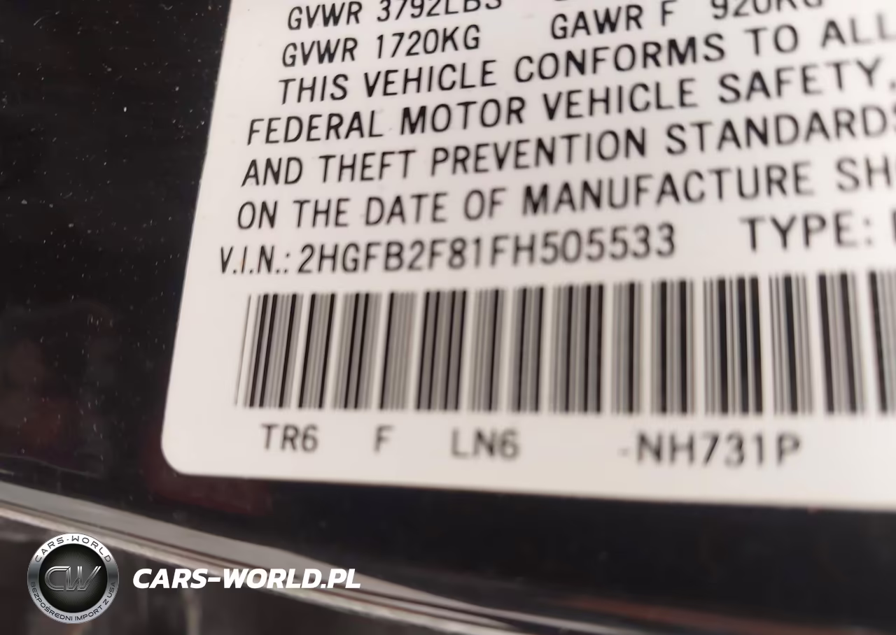 2015 Honda Civic Ex VIN:2HGFB2F81FH505533 - 9