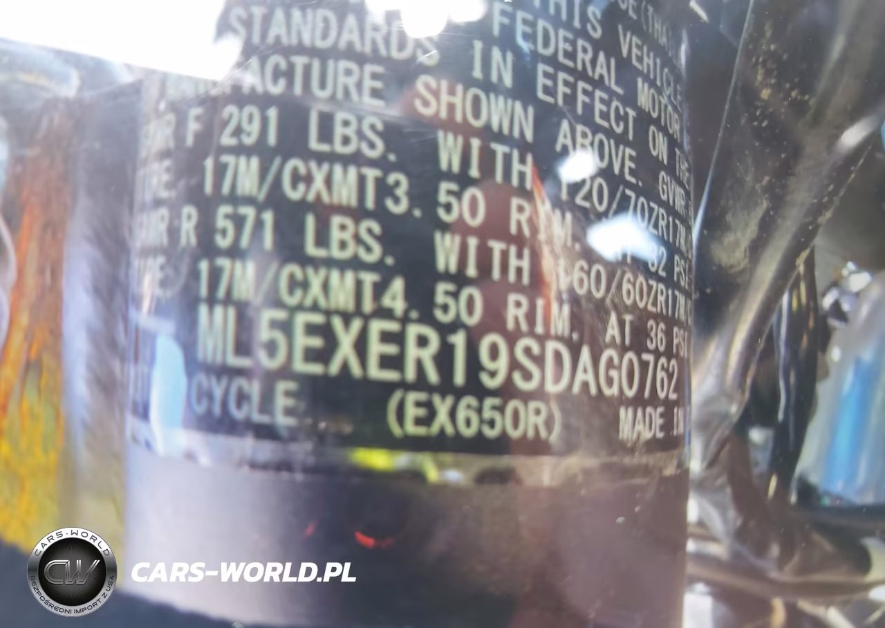 2025 Kawasaki Ex650 R VIN:ML5EXER19SDAG0762 - 10