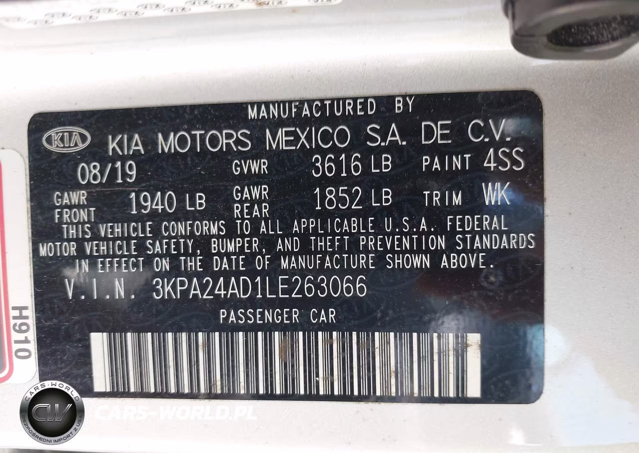 2020 Kia Rio Lx VIN:3KPA24AD1LE263066 - 9