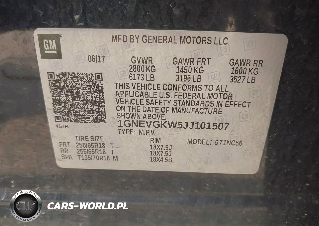 2018 Chevrolet Traverse Lt Cloth VIN:1GNEVGKW5JJ101507 - 9