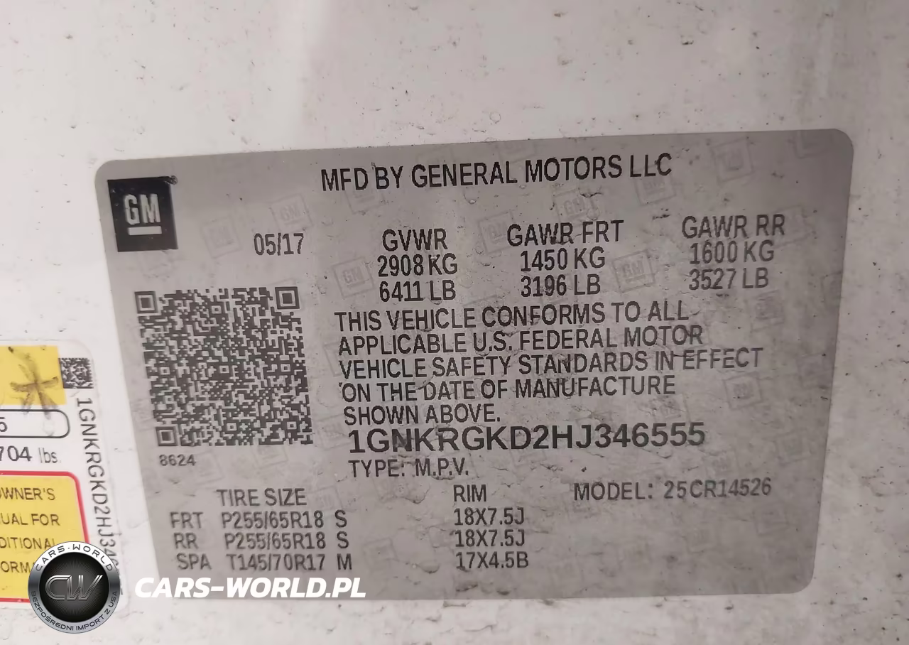 2017 Chevrolet Traverse Lt VIN:1GNKRGKD2HJ346555 - 9