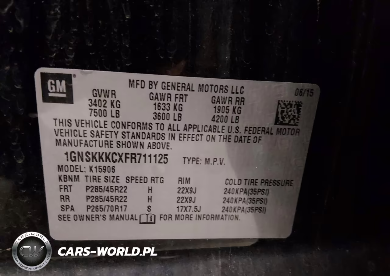 2015 Chevrolet Suburban Ltz VIN:1GNSKKKCXFR711125 - 9