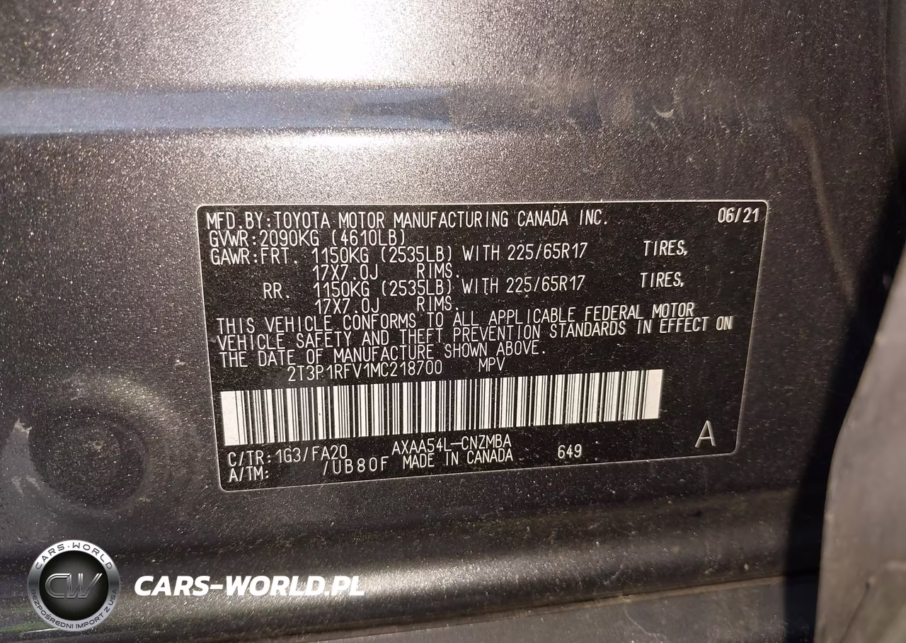 2021 Toyota Rav4 Xle VIN:2T3P1RFV1MC218700 - 9