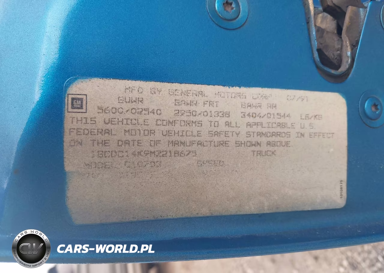 1991 Chevrolet Gmt-400 C1500 VIN:1GCDC14K9MZ218675 - 9