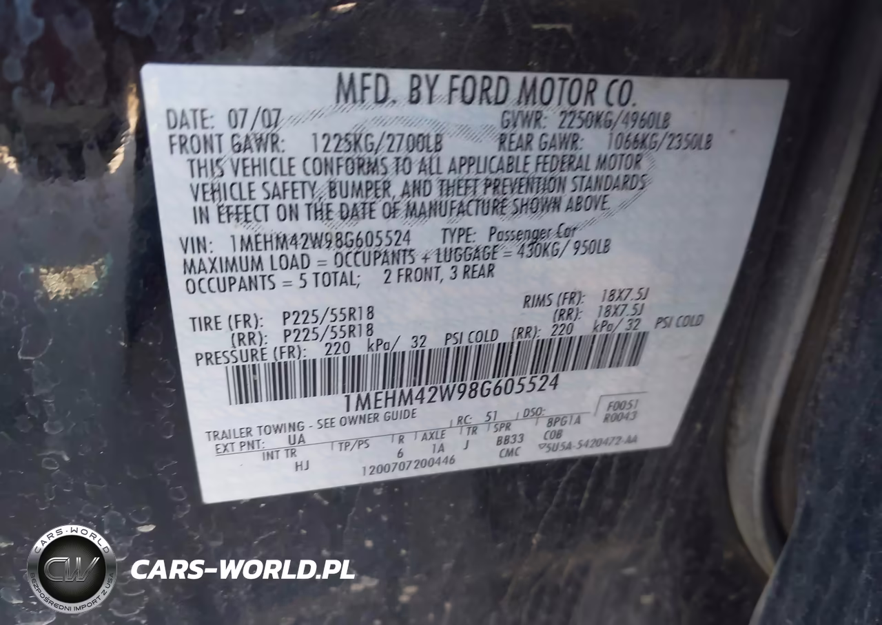 2008 Mercury Sable Premier VIN:1MEHM42W98G605524 - 9