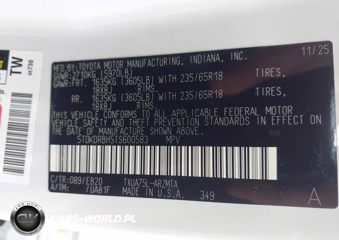 2026 Toyota Highlander Xle VIN:5TDKDRBH5TS600583 - 9
