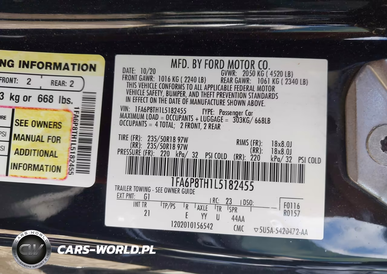 2020 Ford Mustang Ecoboost Fastback VIN:1FA6P8TH1L5182455 - 9