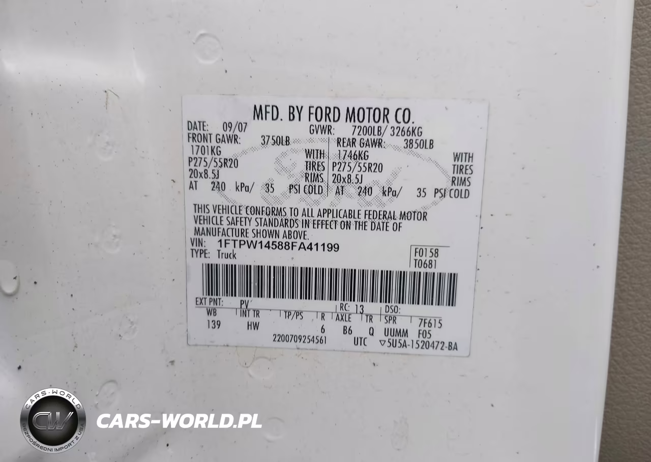 2008 Ford F-150 Lariat VIN:1FTPW14588FA41199 - 9