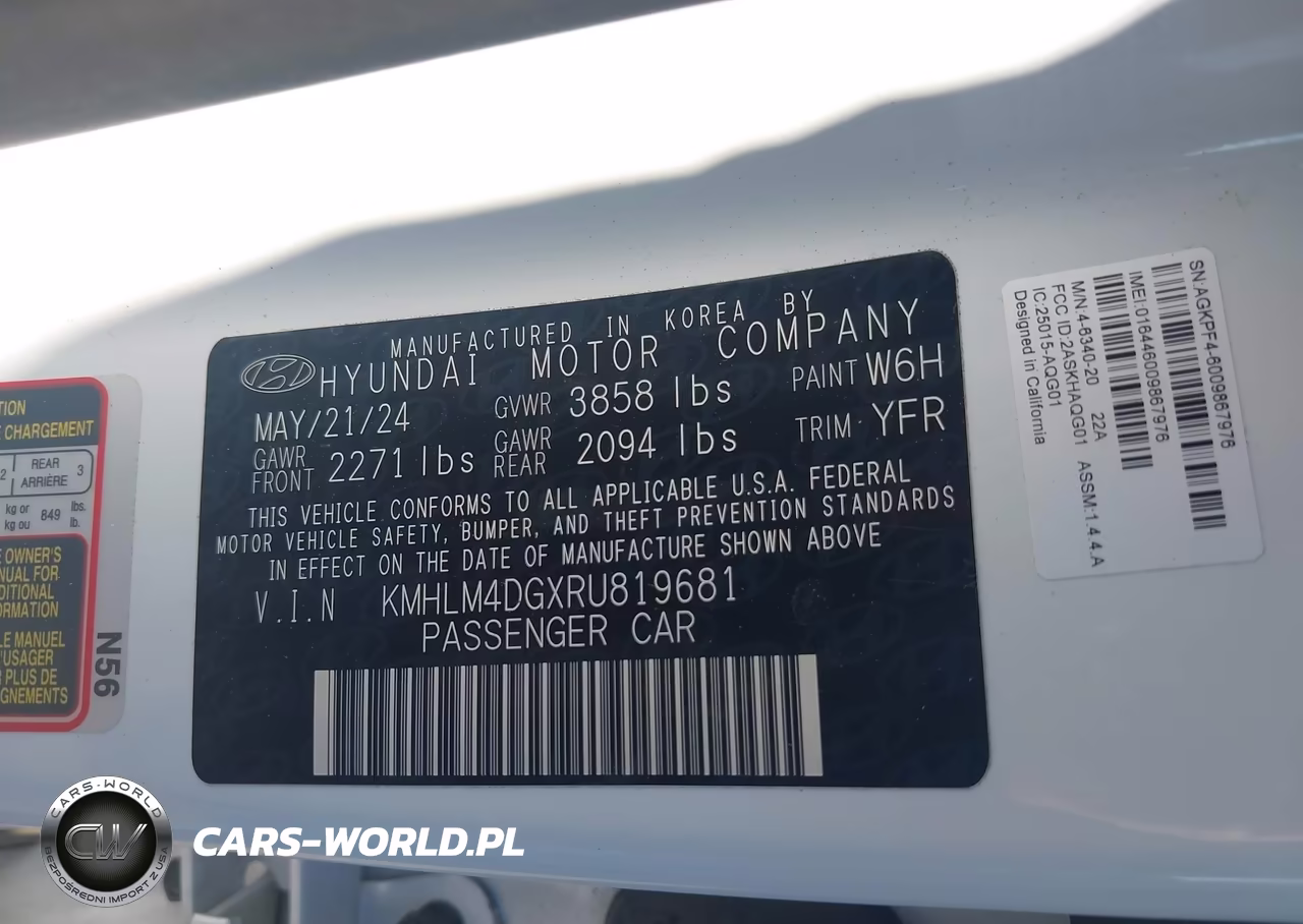 2024 Hyundai Elantra Sel VIN:KMHLM4DGXRU819681 - 9