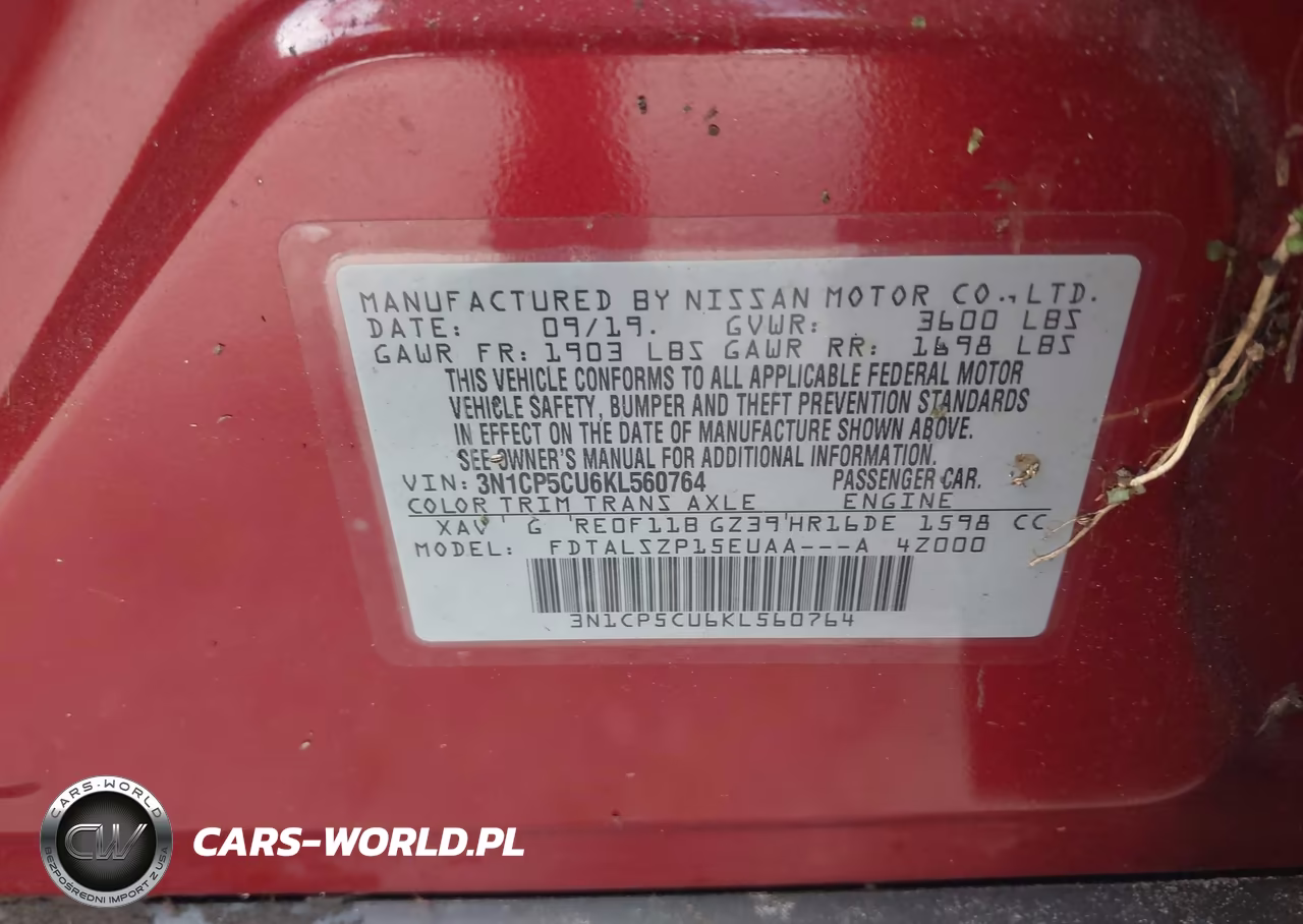 2019 Nissan Kicks Sv VIN:3N1CP5CU6KL560764 - 9