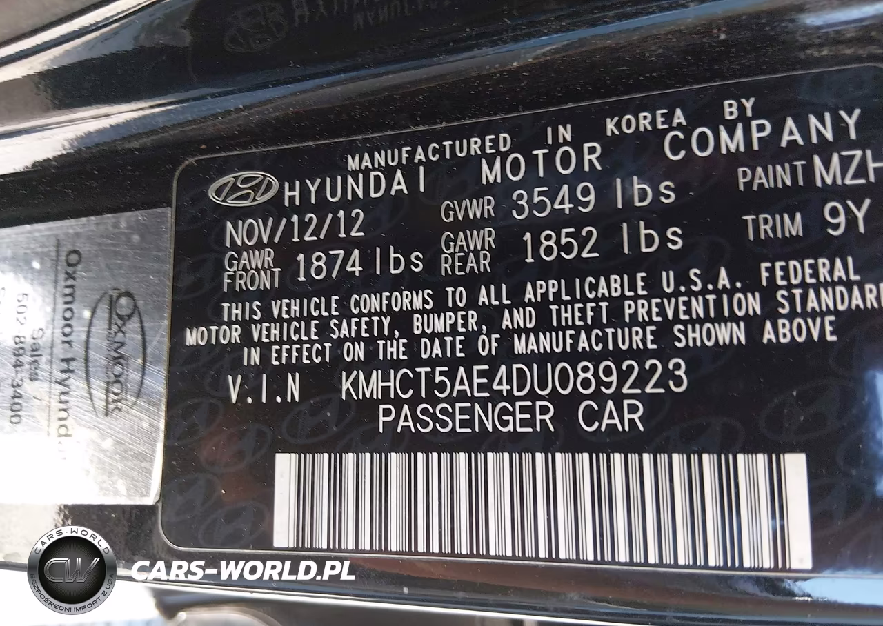 2013 Hyundai Accent Gs VIN:KMHCT5AE4DU089223 - 9