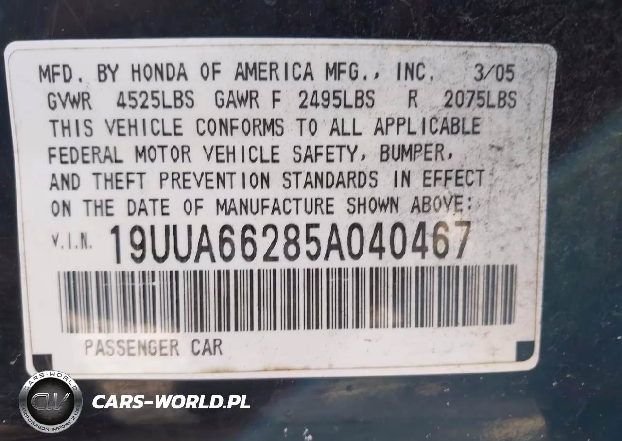 2005 Acura Tl VIN:19UUA66285A040467 - 9
