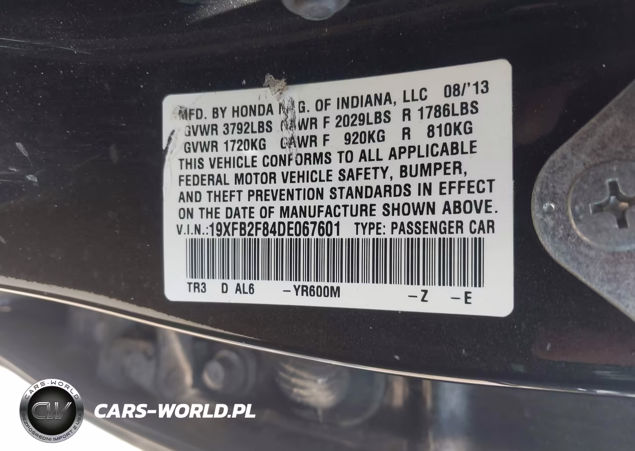 2013 Honda Civic Ex VIN:19XFB2F84DE067601 - 9