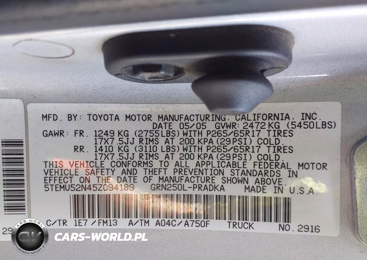 2005 Toyota Tacoma Base V6 VIN:5TEMU52N45Z094189 - 9