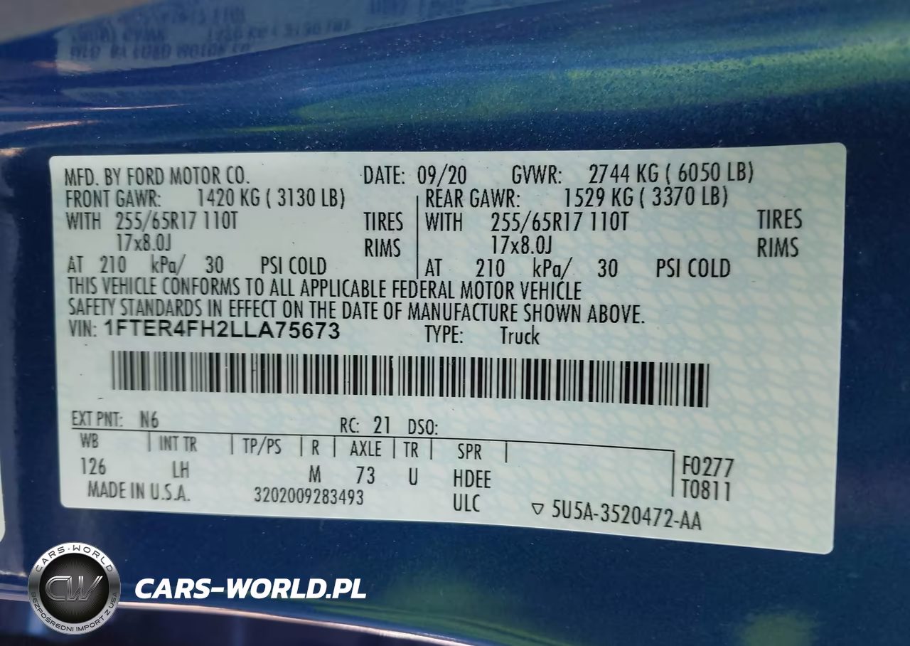 2020 Ford Ranger Xlt VIN:1FTER4FH2LLA75673 - 9