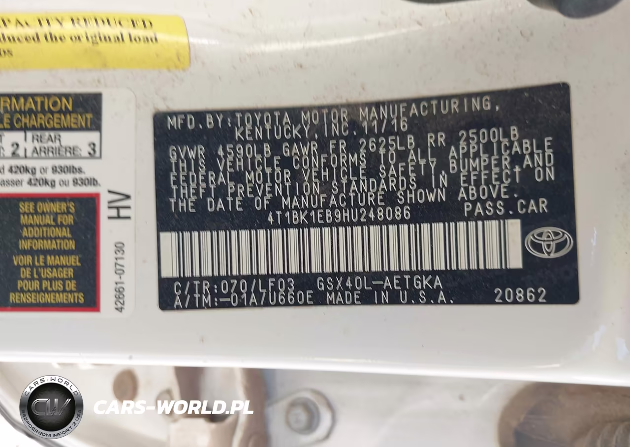 2017 Toyota Avalon Xle Premium VIN:4T1BK1EB9HU248086 - 9