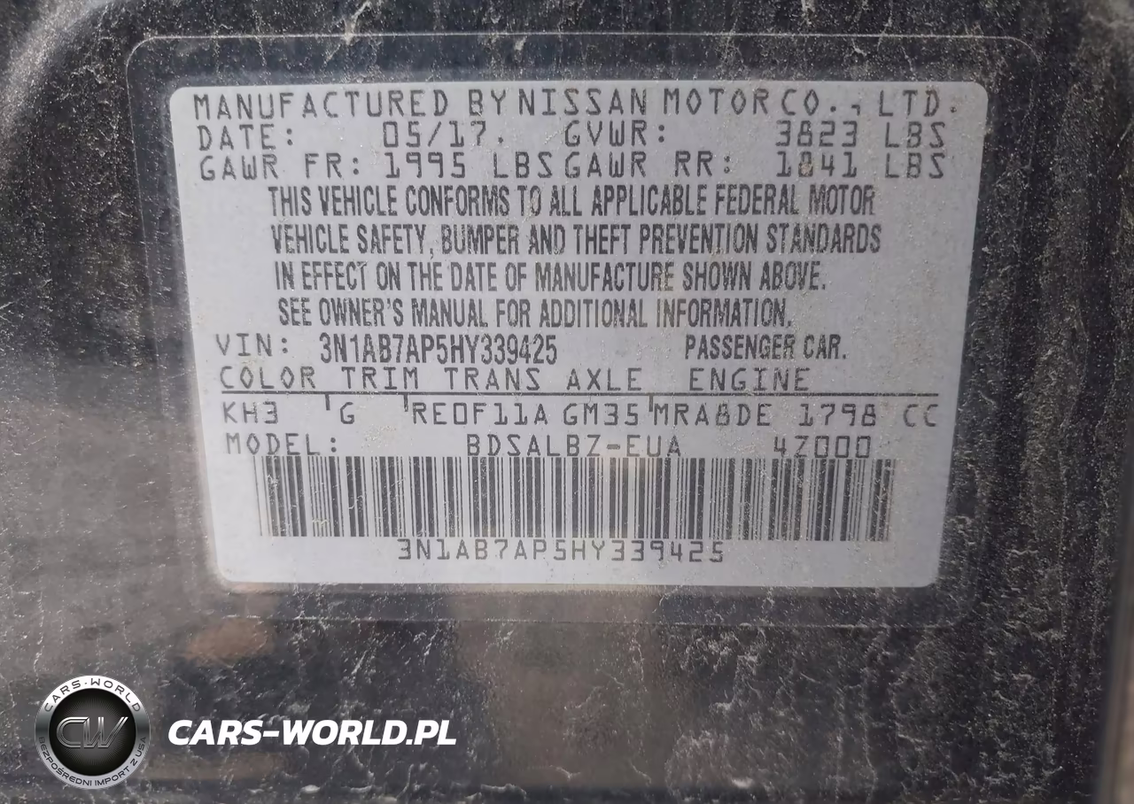 2017 Nissan Sentra S VIN:3N1AB7AP5HY339425 - 9