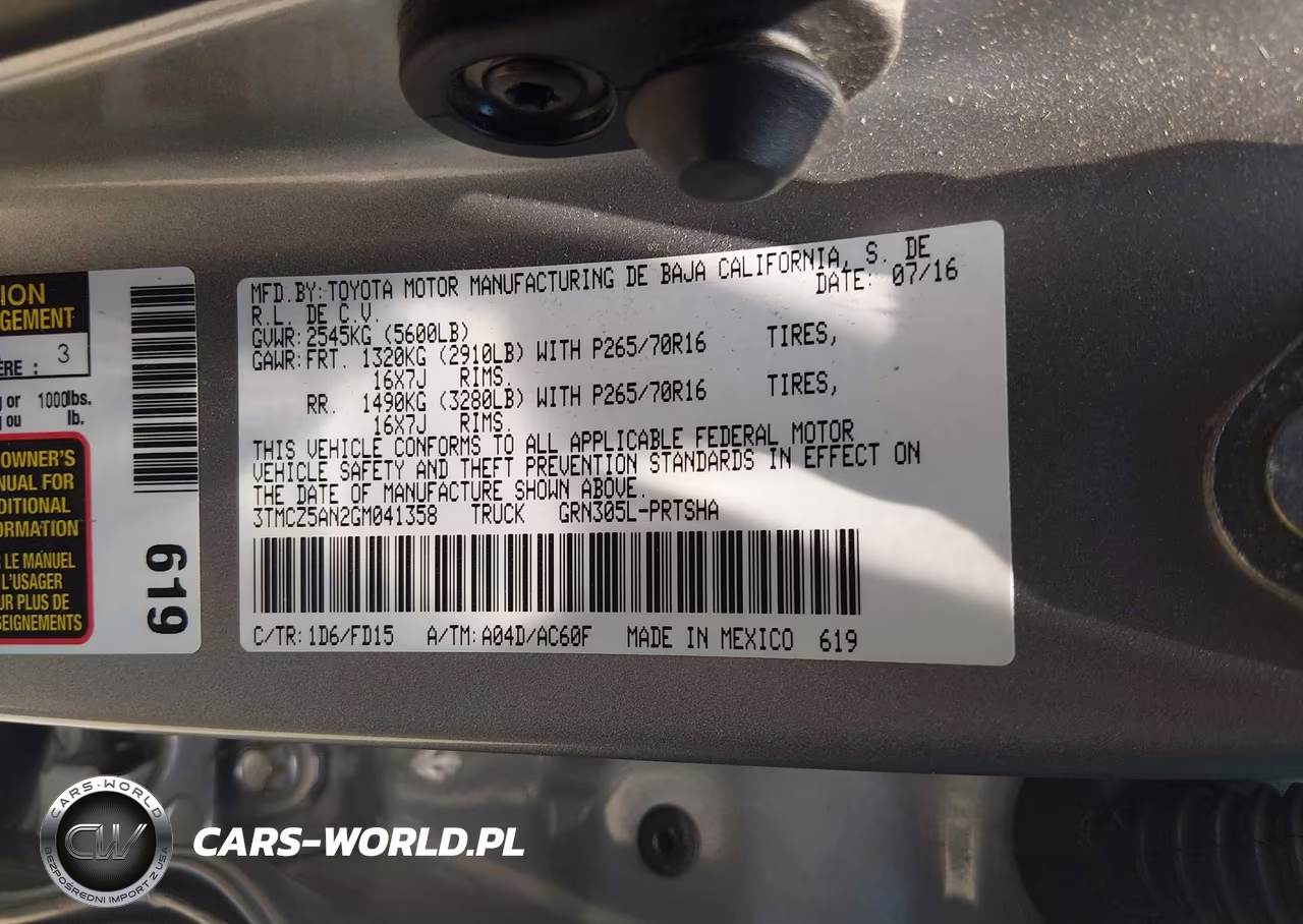 2016 Toyota Tacoma Trd Off Road VIN:3TMCZ5AN2GM041358 - 9