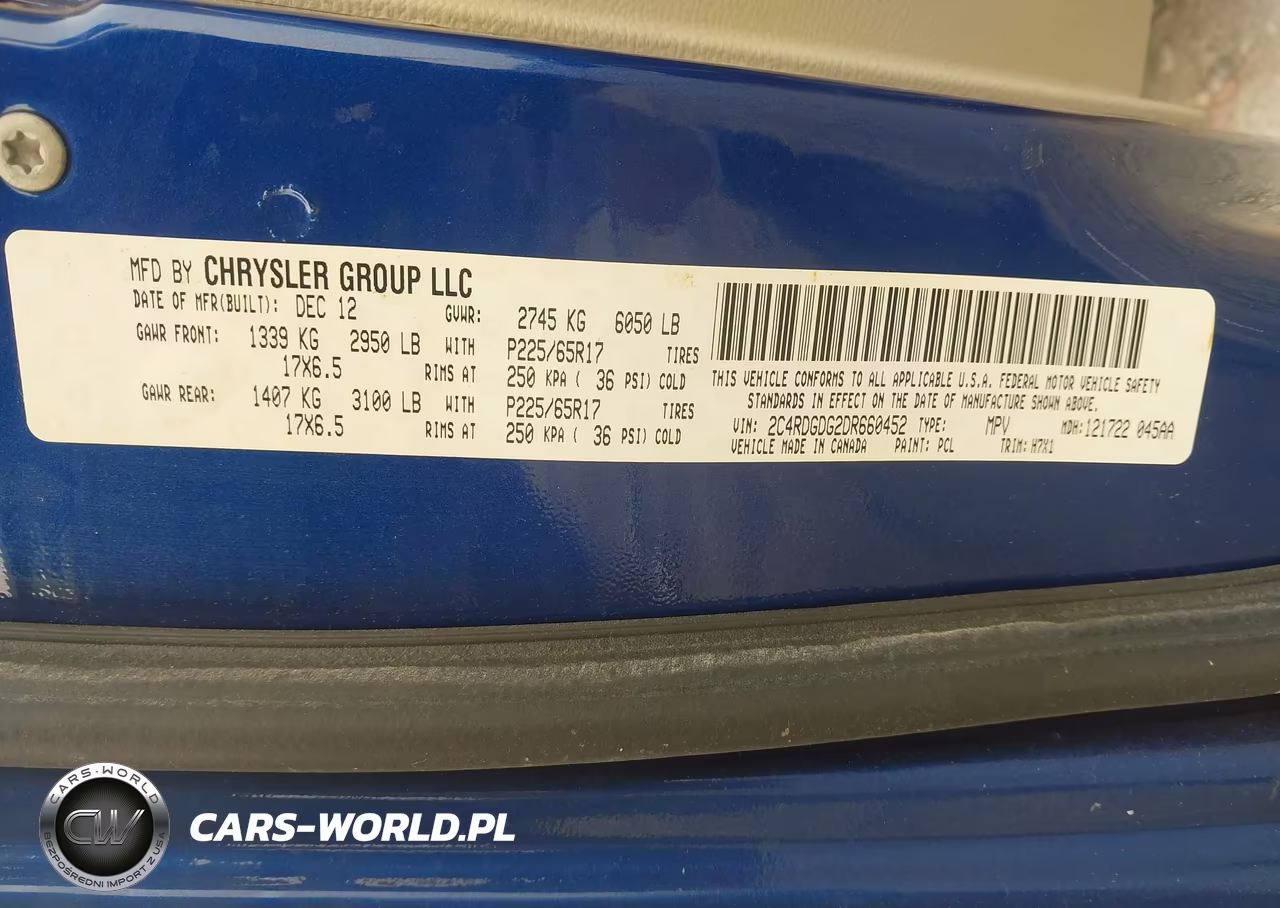 2013 Dodge Grand Caravan Crew VIN:2C4RDGDG2DR660452 - 9