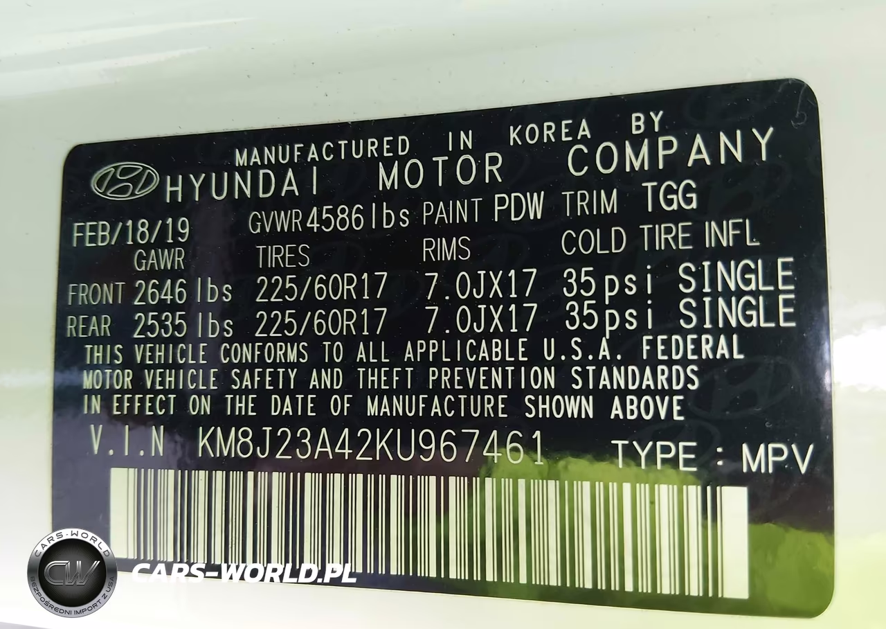 2019 Hyundai Tucson Se VIN:KM8J23A42KU967461 - 9