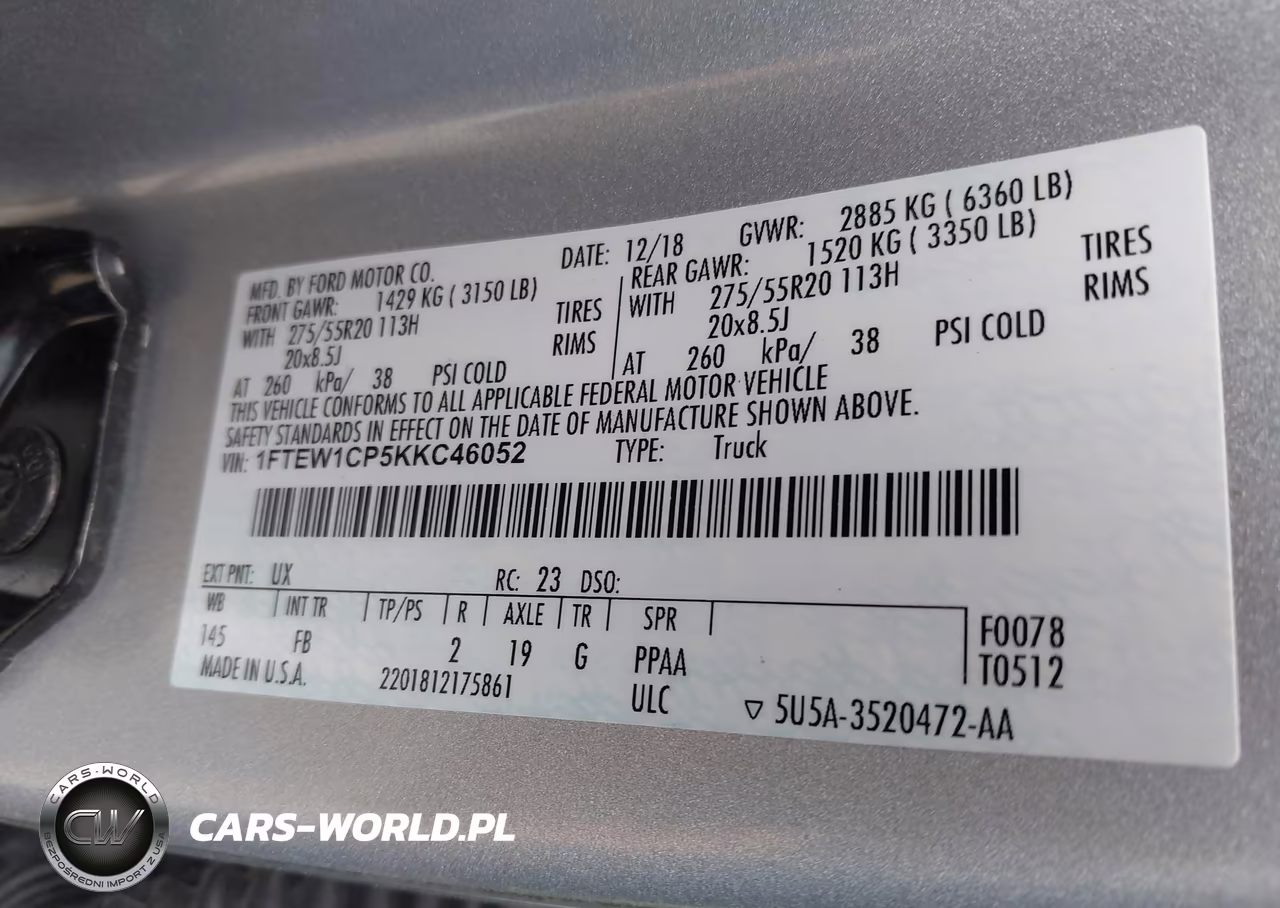 2019 Ford F-150 Xlt VIN:1FTEW1CP5KKC46052 - 9
