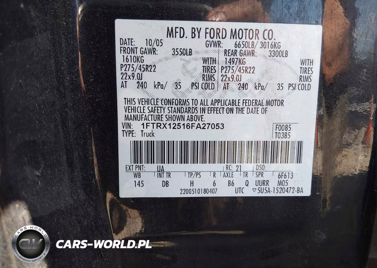 2006 Ford F-150 Lariat-Xl-Xlt VIN:1FTRX12516FA27053 - 9