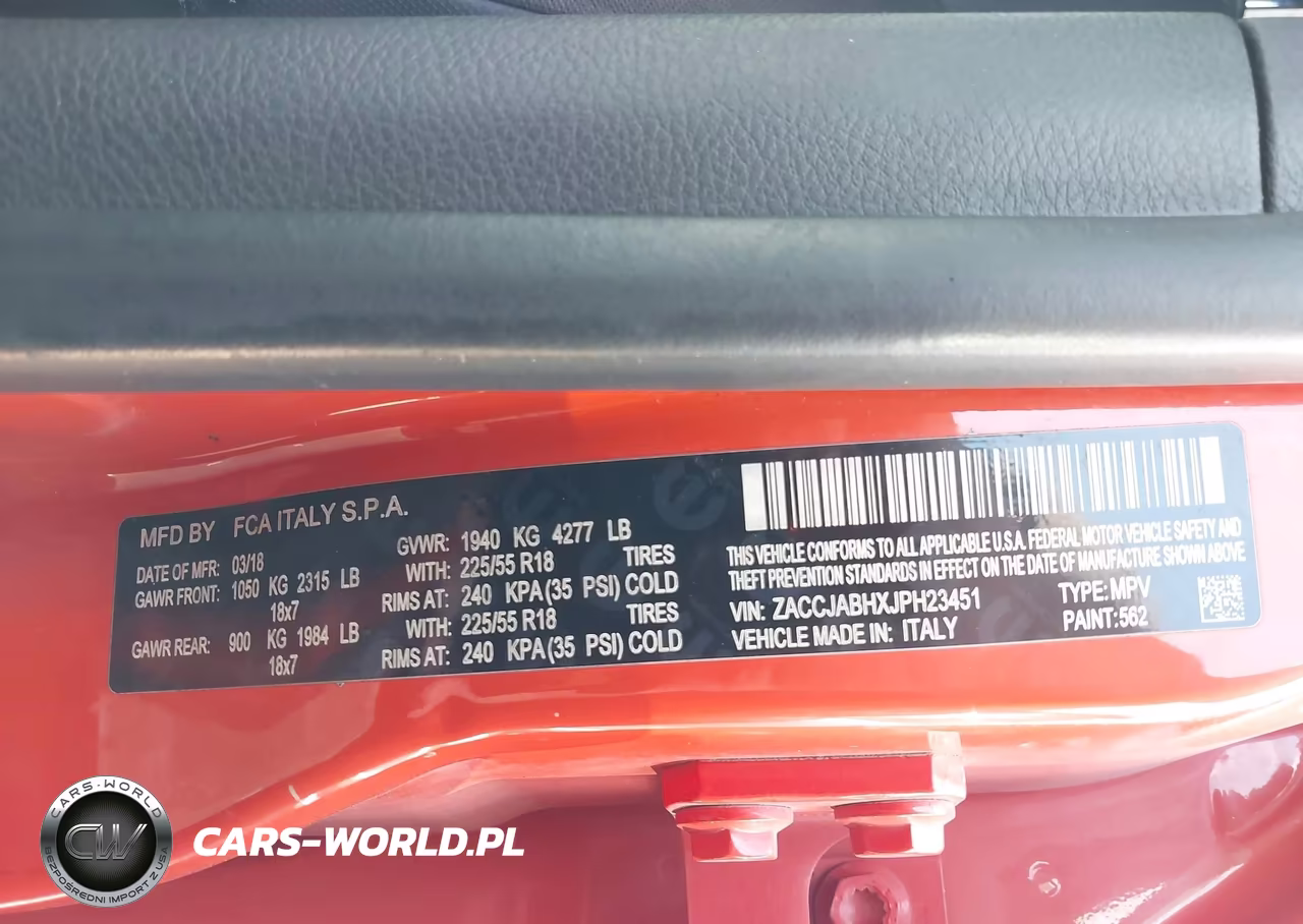 2018 Jeep Renegade Altitude Fwd VIN:ZACCJABHXJPH23451 - 9