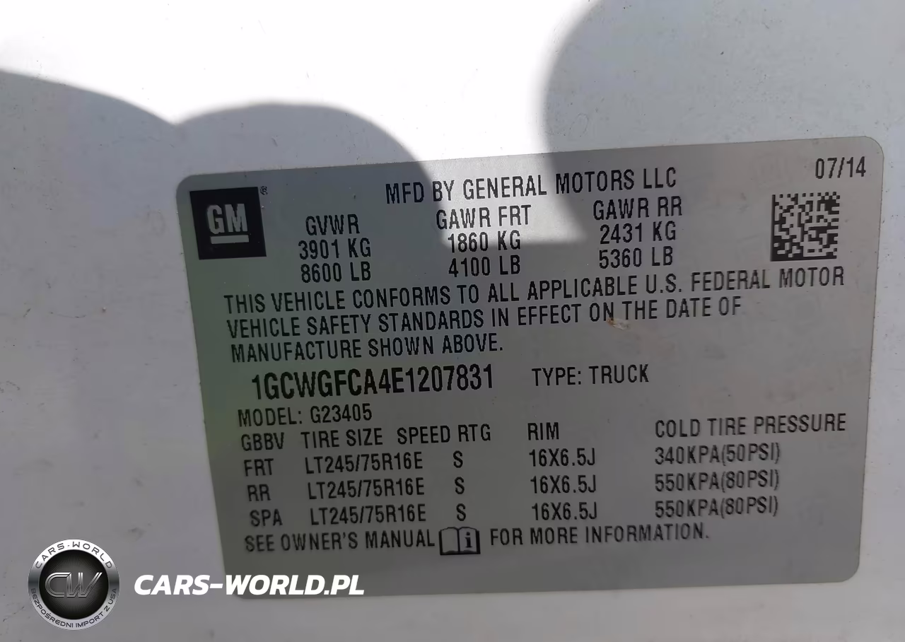 2014 Chevrolet Express 2500 Work Van VIN:1GCWGFCA4E1207831 - 9