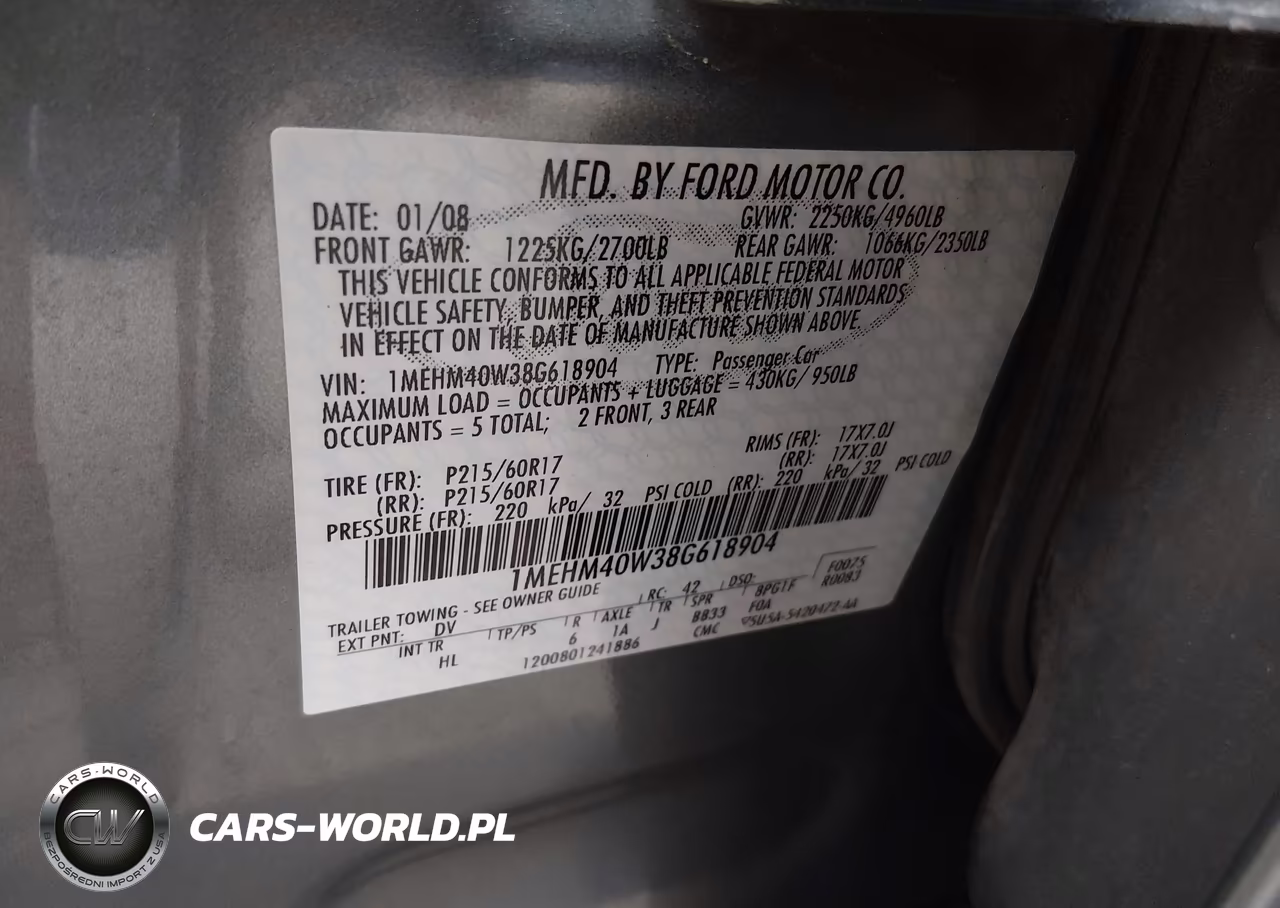 2008 Mercury Sable VIN:1MEHM40W38G618904 - 9