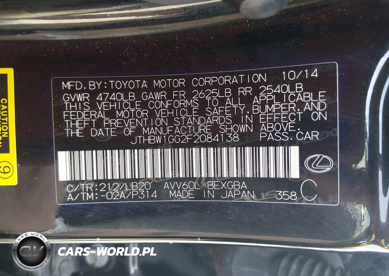 2015 Lexus Es 300H VIN:JTHBW1GG2F2084138 - 9