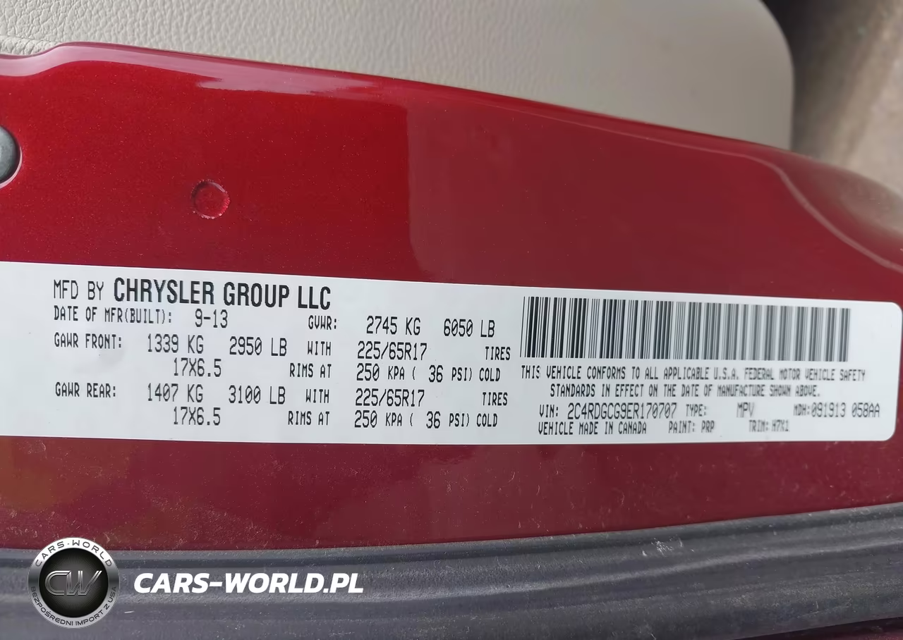 2014 Dodge Grand Caravan Sxt VIN:2C4RDGCG9ER170707 - 9