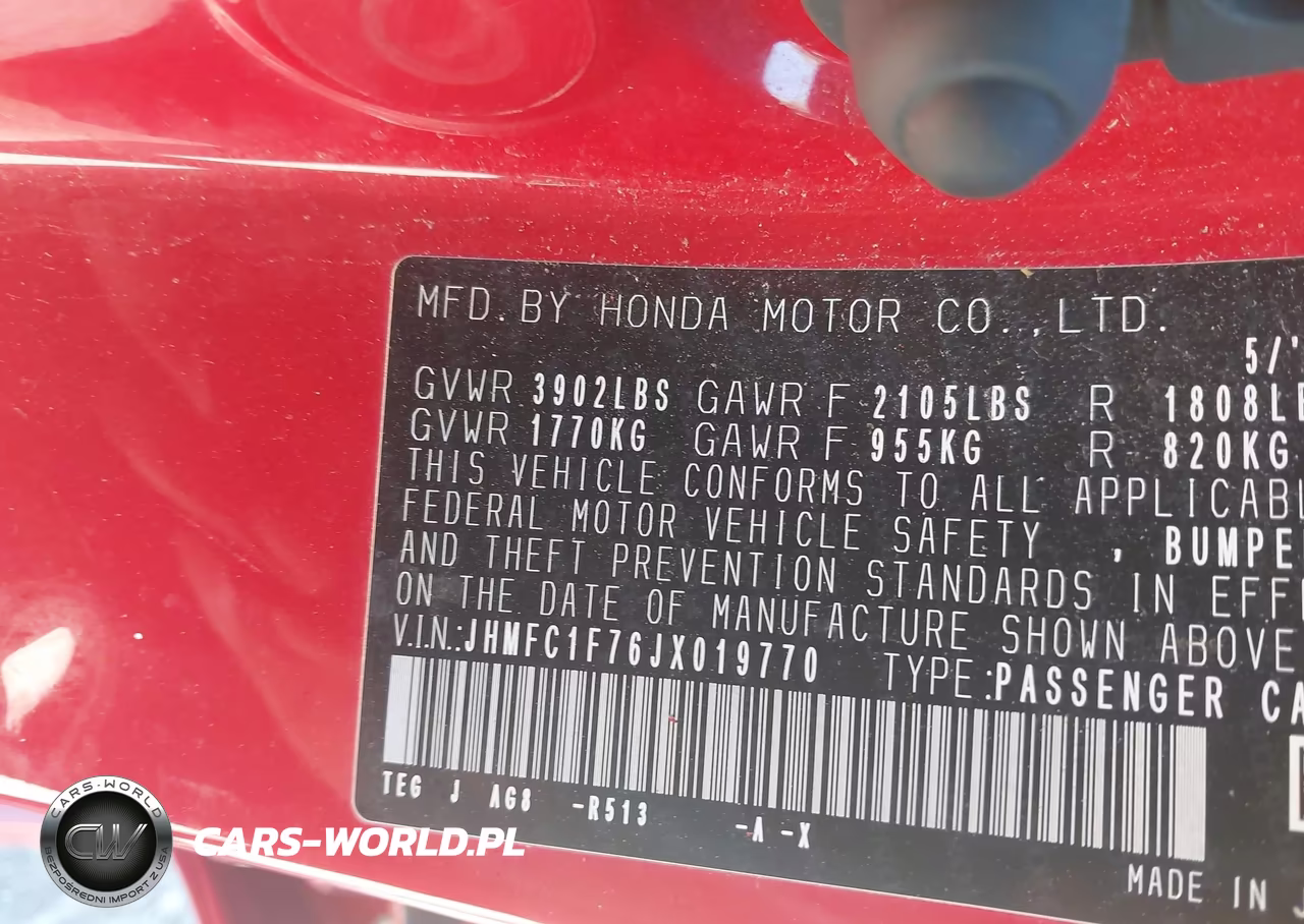 2018 Honda Civic Ex-L VIN:JHMFC1F76JX019770 - 9