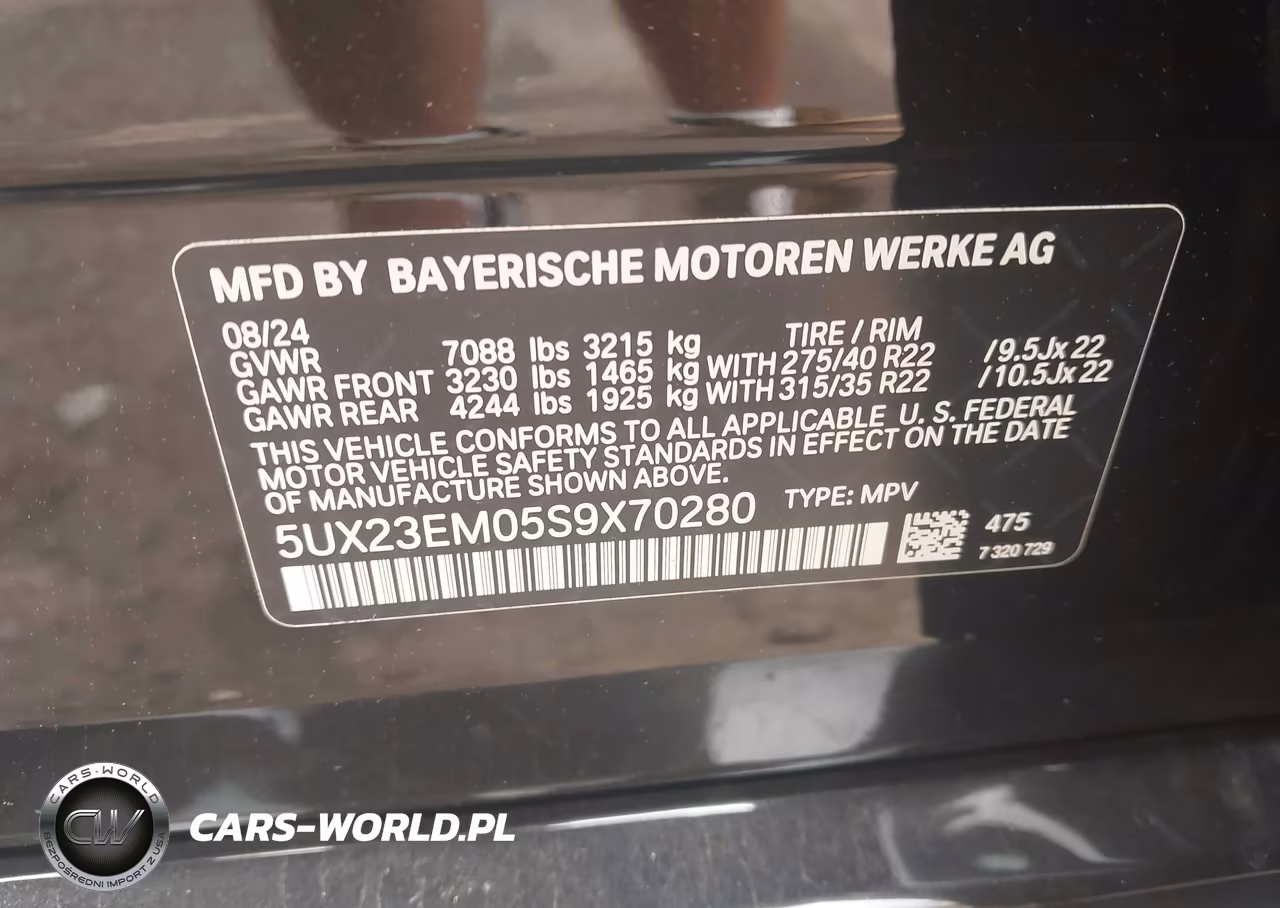 2025 BMW X7 xDrive40I VIN:5UX23EM05S9X70280 - 9