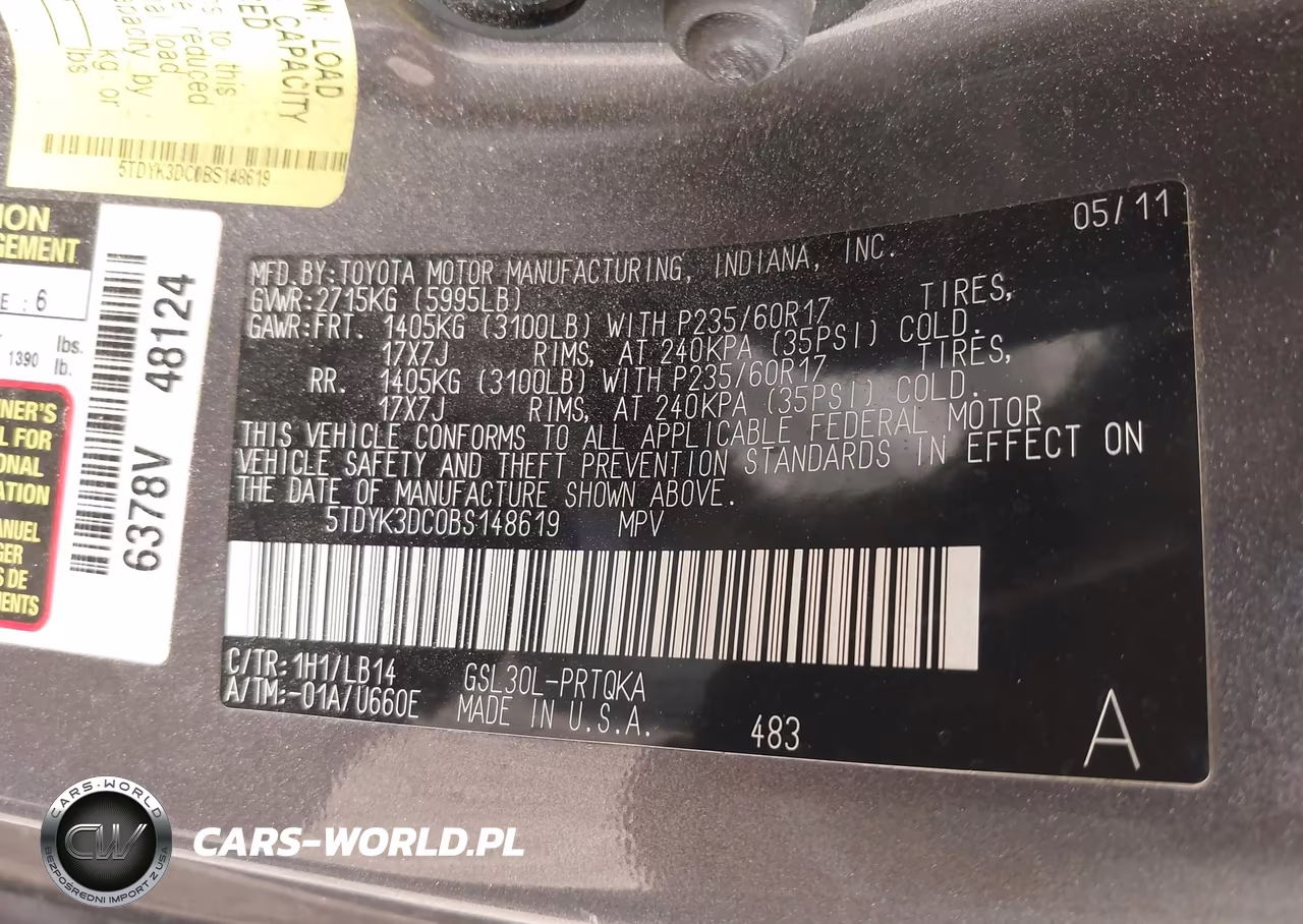 2011 Toyota Sienna Xle V6 VIN:5TDYK3DC0BS148619 - 9