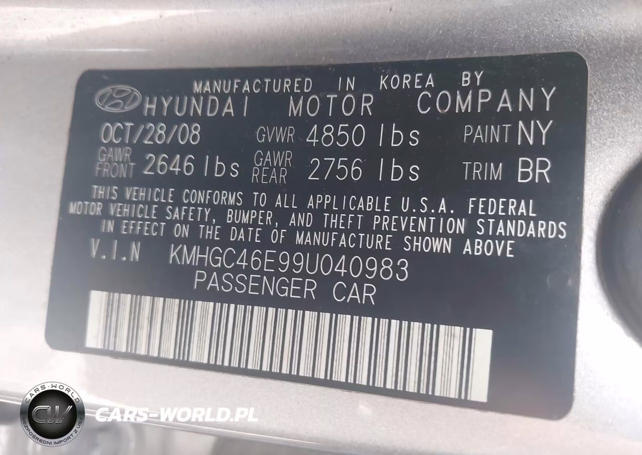 2009 Hyundai Genesis 3.8 VIN:KMHGC46E99U040983 - 9