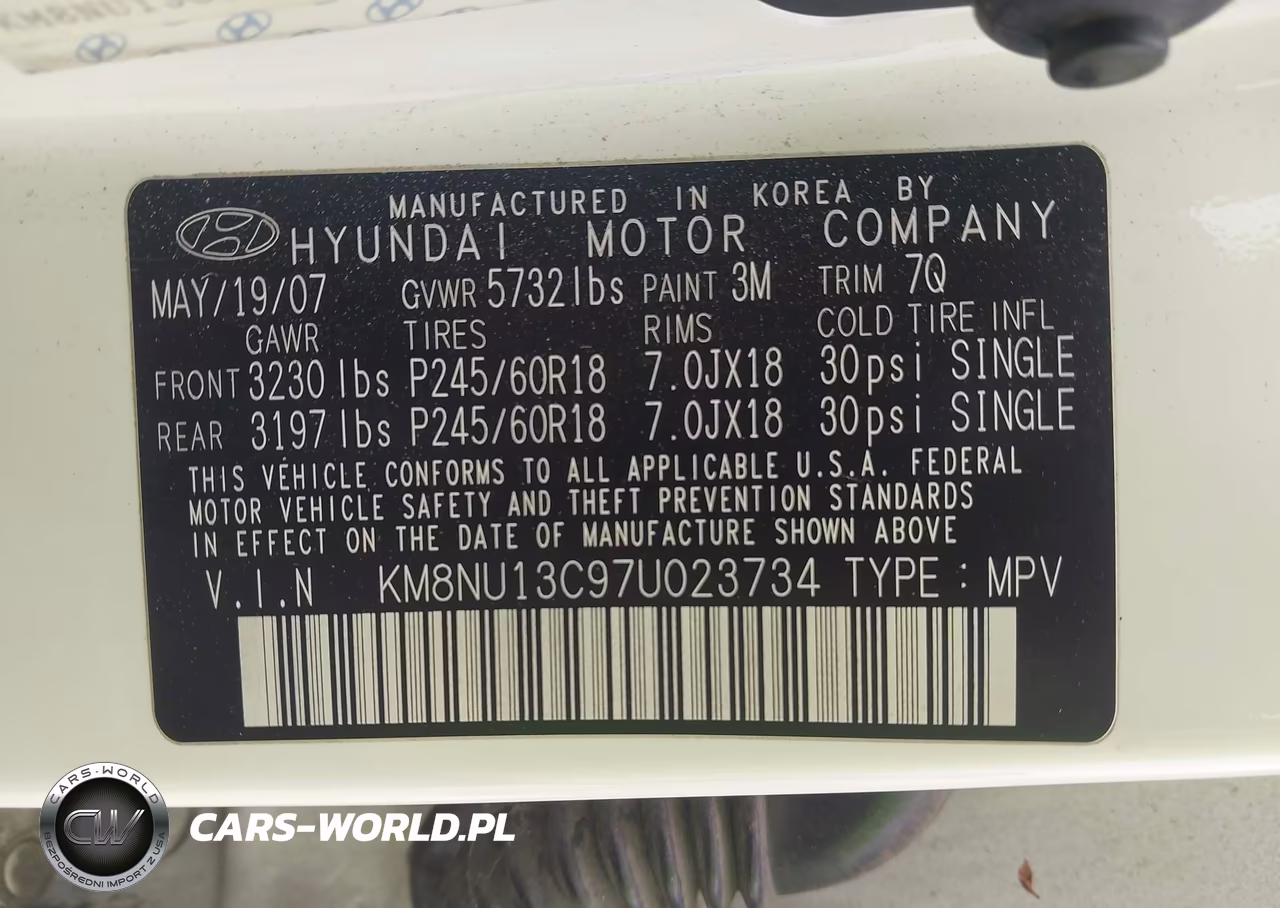 2007 Hyundai Veracruz Gls-Limited-Se VIN:KM8NU13C97U023734 - 9