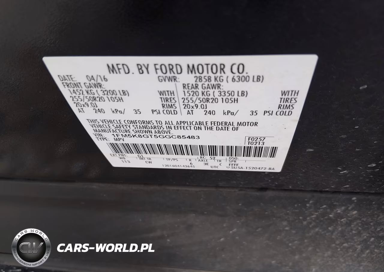 2016 Ford Explorer Sport VIN:1FM5K8GT5GGC85483 - 9