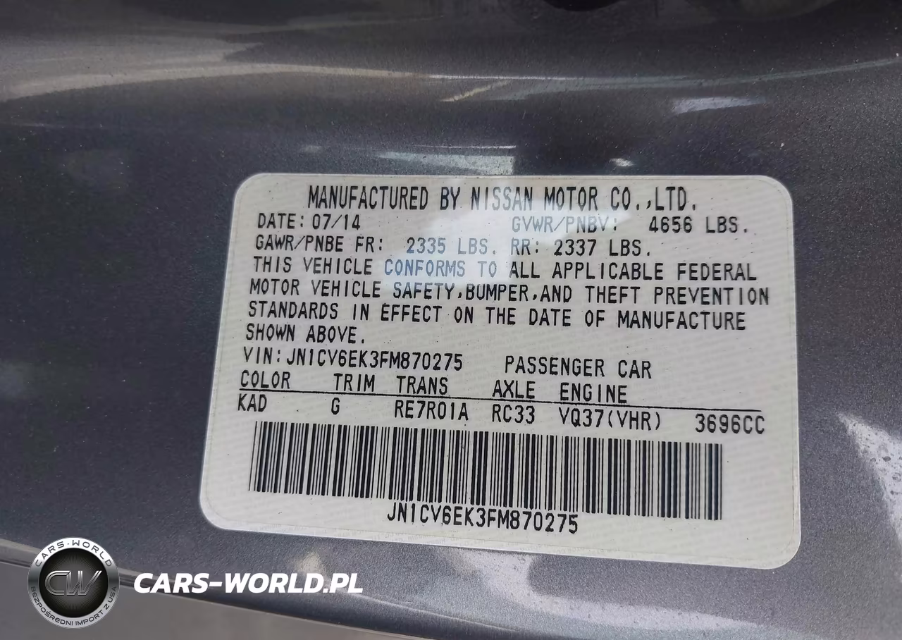 2015 Infiniti Q60 S Limited VIN:JN1CV6EK3FM870275 - 9